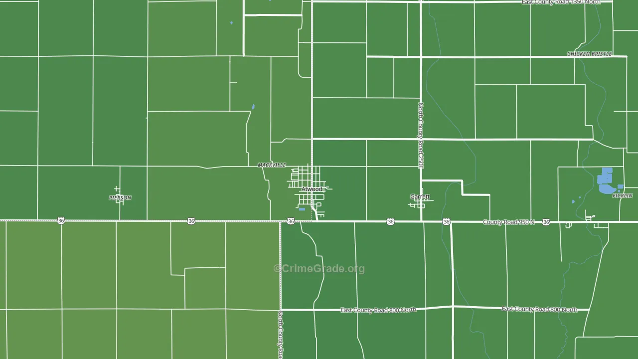 Atwood, IL Map of Vehicle Theft Rates