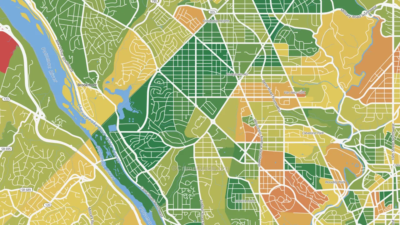 Au-Tenleytown, Washington, DC Map of Vehicle Theft Rates