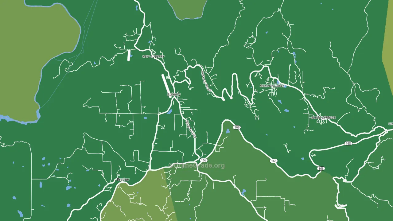 Auberry, CA Map of Vehicle Theft Rates