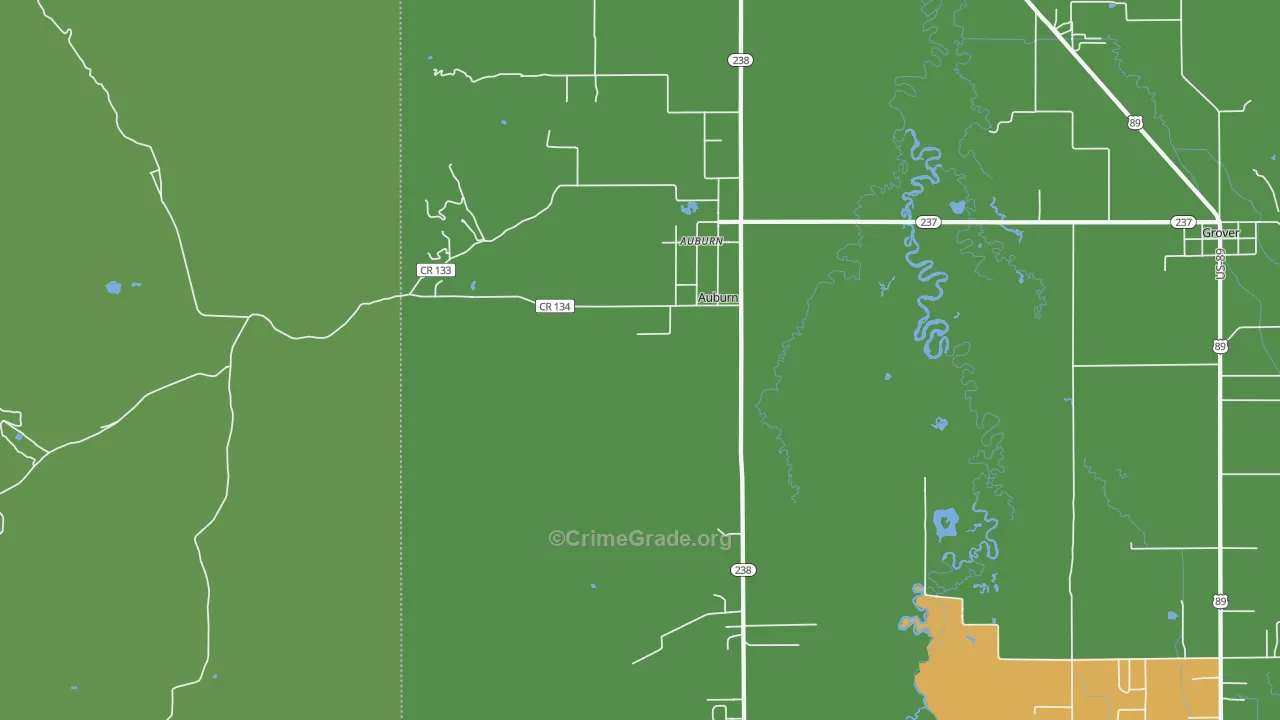 Auburn, WY Map of Vehicle Theft Rates