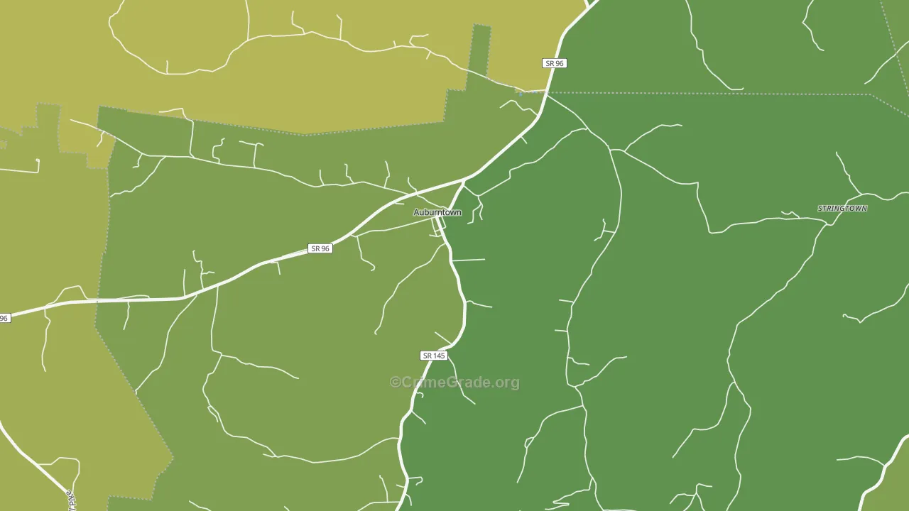 Auburntown, TN Map of Vehicle Theft Rates