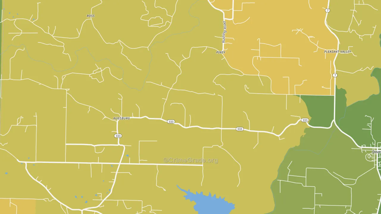 Augsburg, AR Map of Vehicle Theft Rates