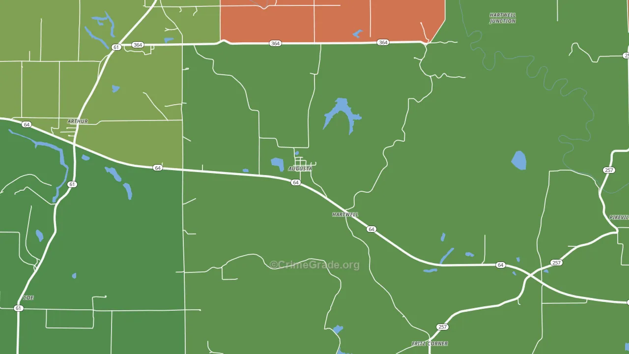 Augusta, IN Map of Vehicle Theft Rates