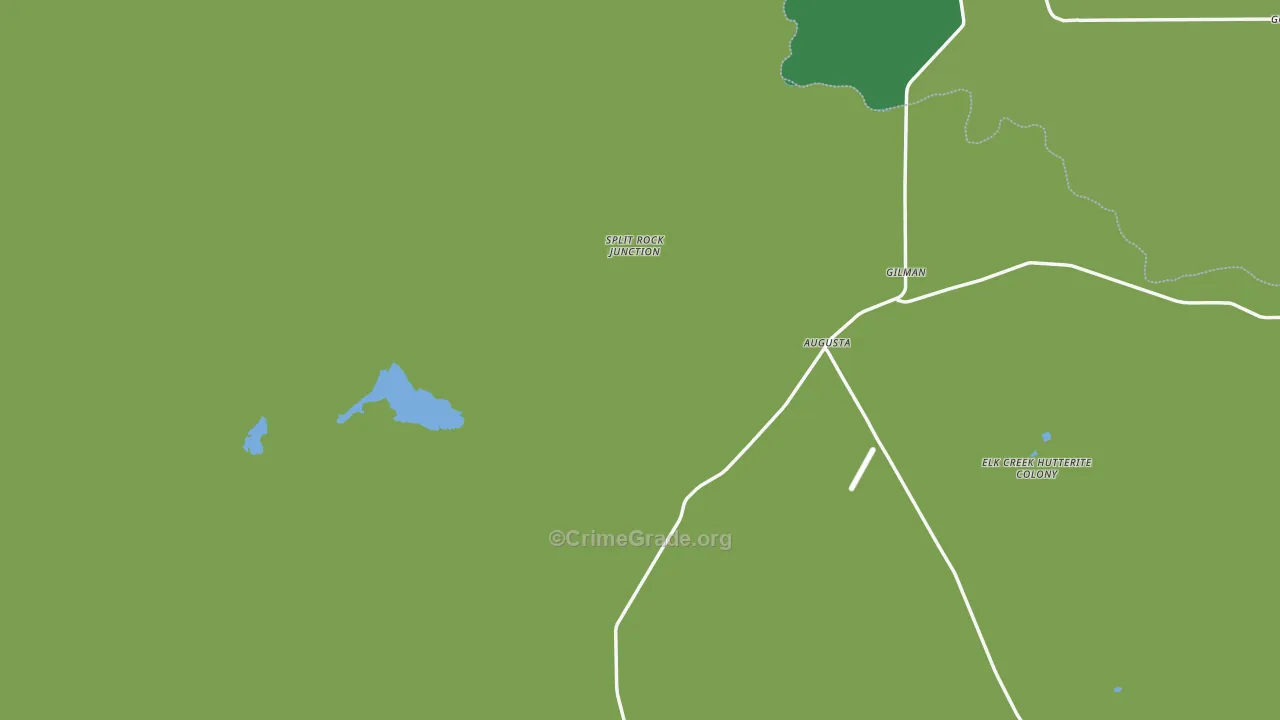 Augusta, MT Map of Vehicle Theft Rates