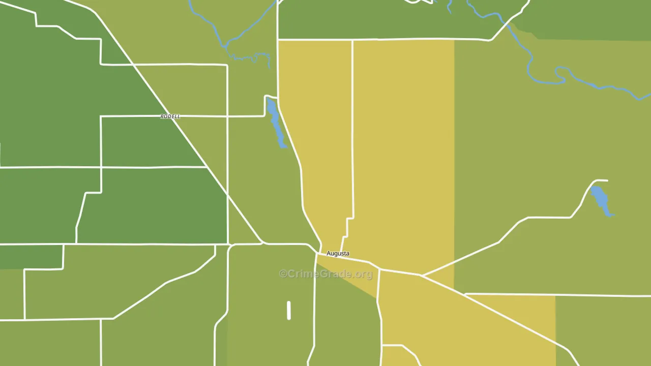 Augusta, WI Map of Vehicle Theft Rates