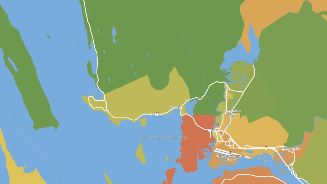 Auke Bay, AK Map of Vehicle Theft Rates