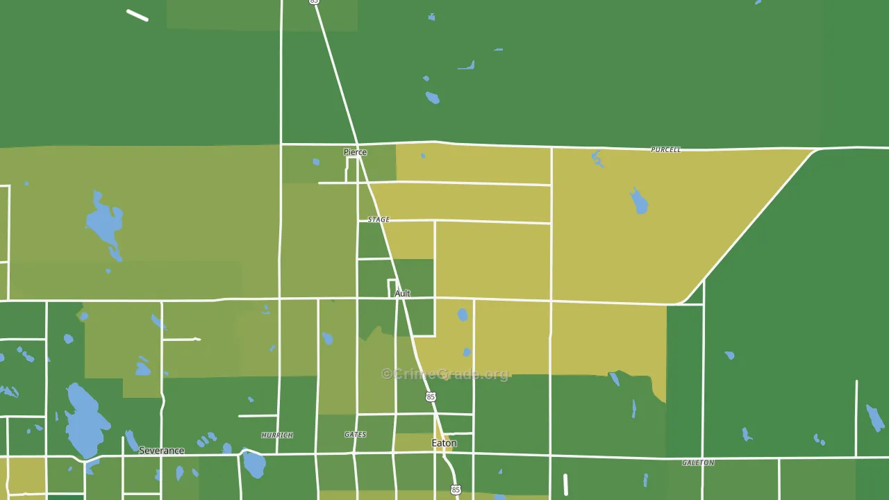 Ault, CO Map of Vehicle Theft Rates