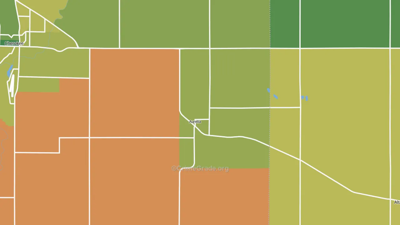 Aurelia, IA Map of Vehicle Theft Rates