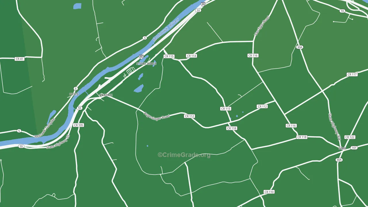 Auriesville, NY Map of Vehicle Theft Rates