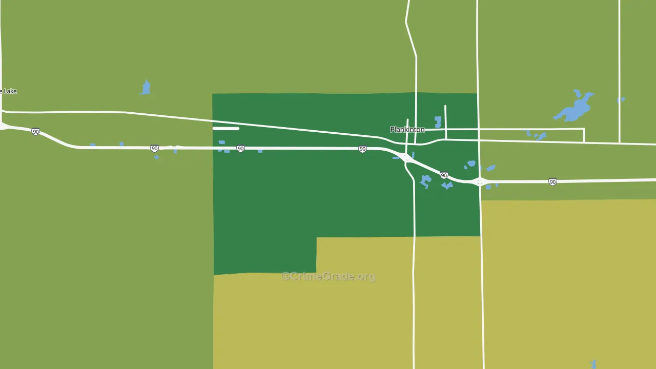 Aurora County, SD Map of Vehicle Theft Rates