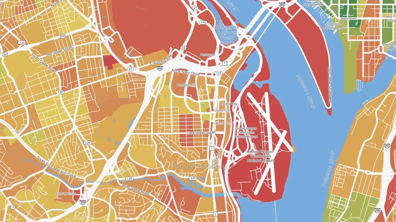 Aurora Highlands, Arlington, VA Map of Vehicle Theft Rates