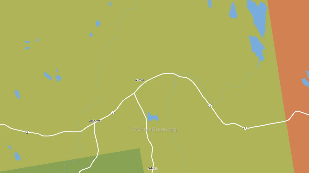 Aurora, ME Map of Vehicle Theft Rates