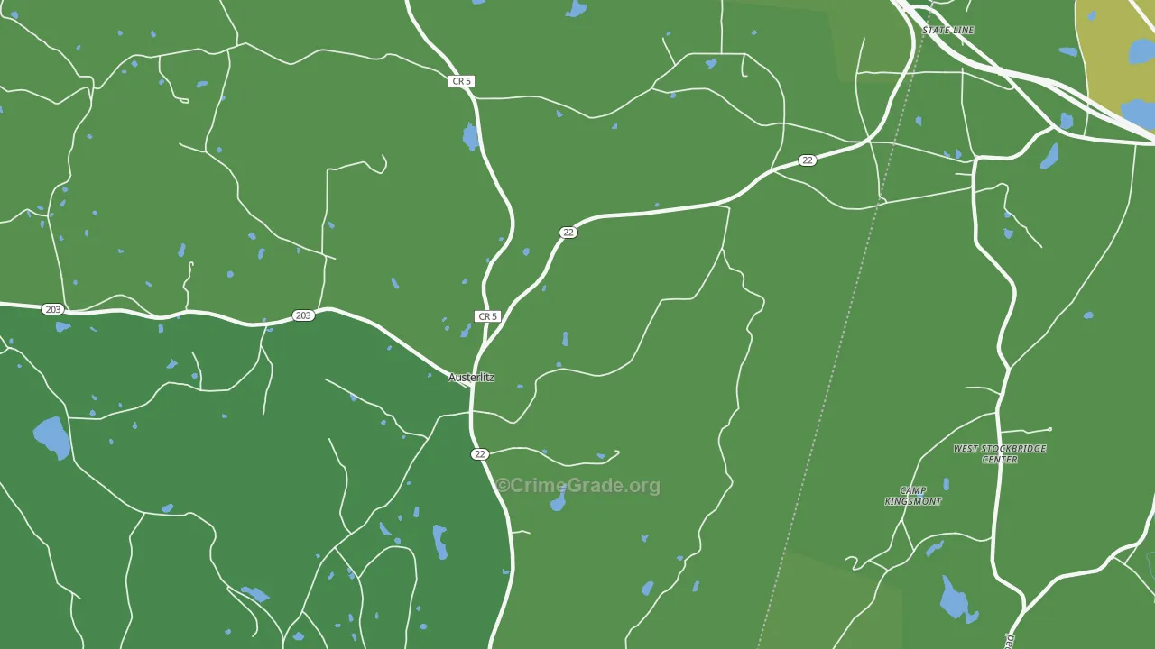 Austerlitz, NY Map of Vehicle Theft Rates