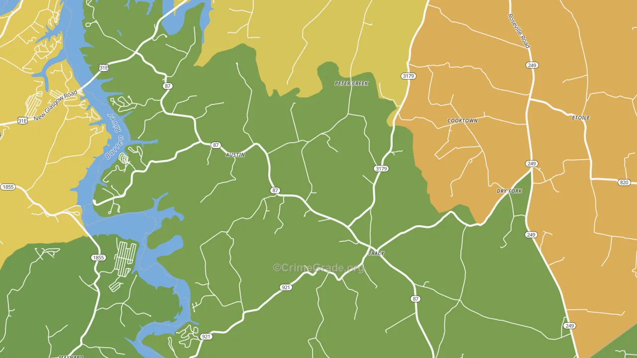 Austin, KY Map of Vehicle Theft Rates