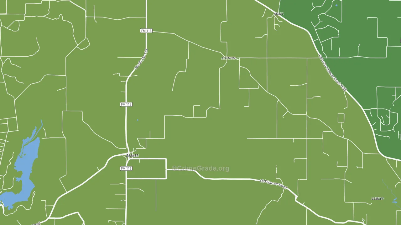 Authon, TX Map of Vehicle Theft Rates