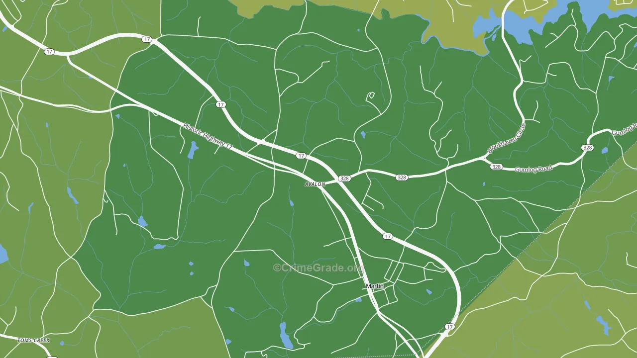 Avalon, GA Map of Vehicle Theft Rates