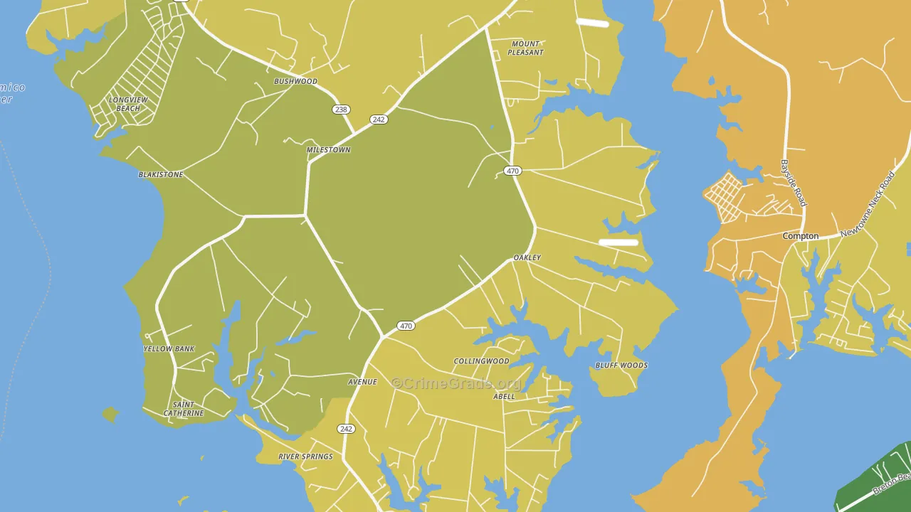 Avenue, MD Map of Vehicle Theft Rates