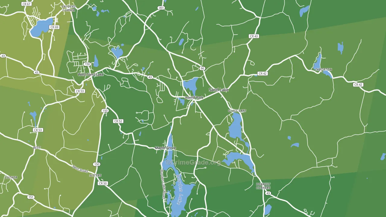 Averill Park, NY Map of Vehicle Theft Rates