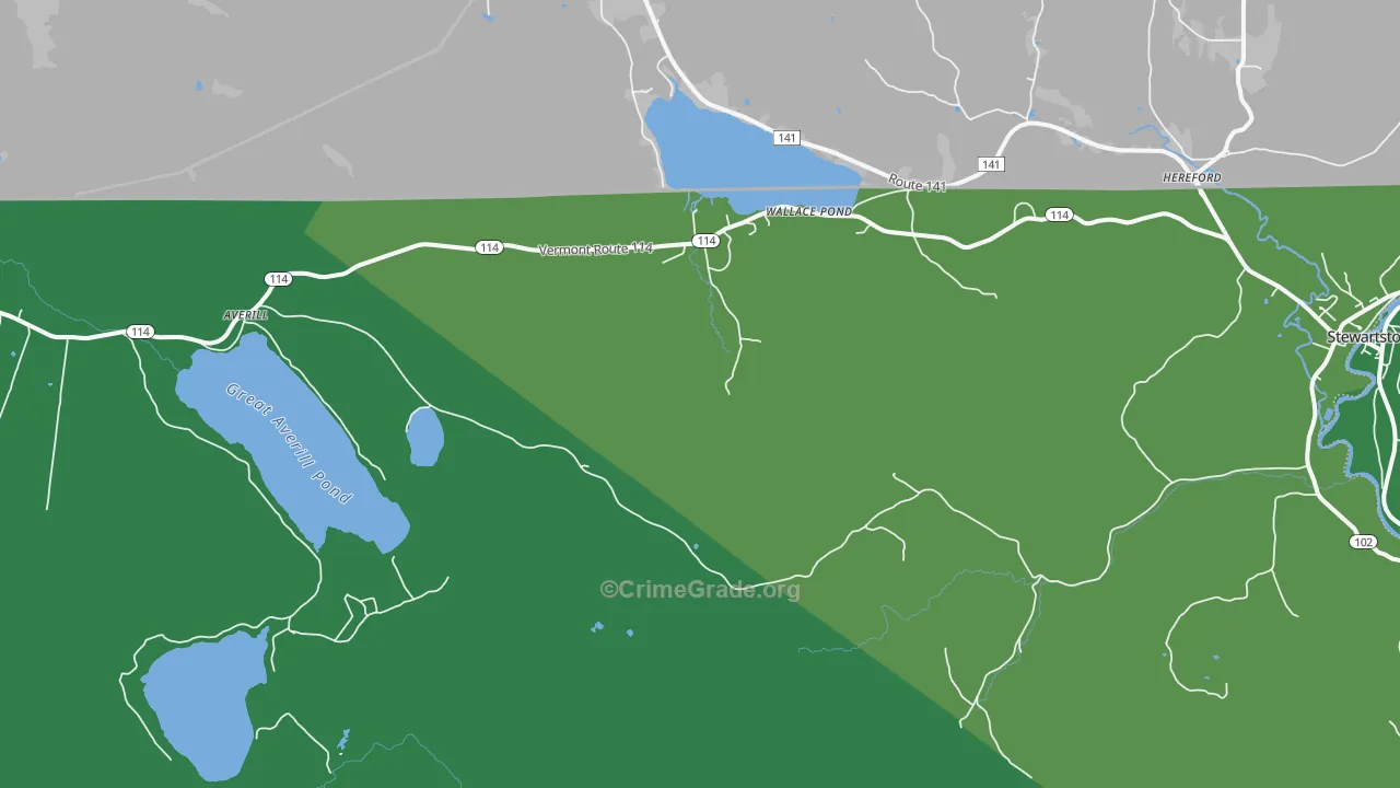 Averill, VT Map of Vehicle Theft Rates
