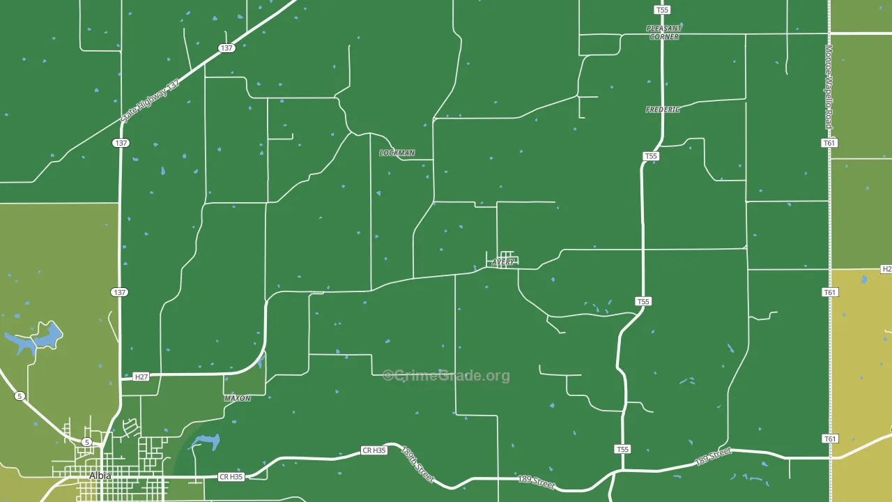 Avery, IA Map of Vehicle Theft Rates