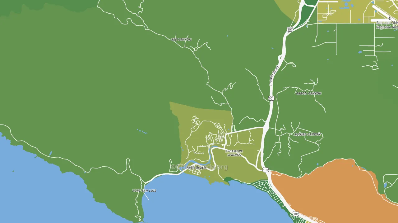 Avila Beach, CA Map of Vehicle Theft Rates