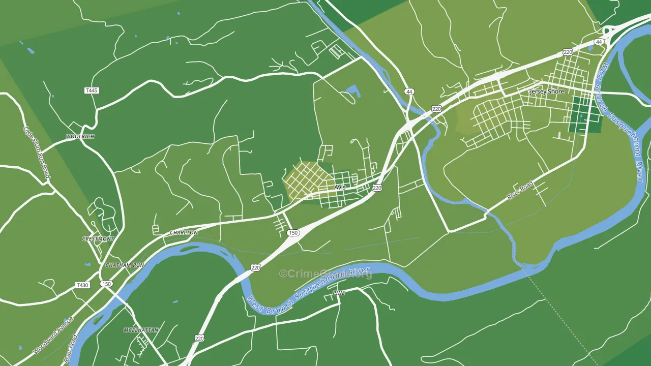 Avis, PA Map of Vehicle Theft Rates