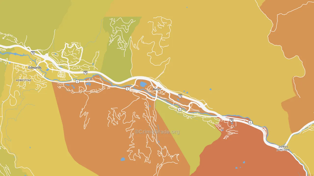 Avon, CO Map of Vehicle Theft Rates