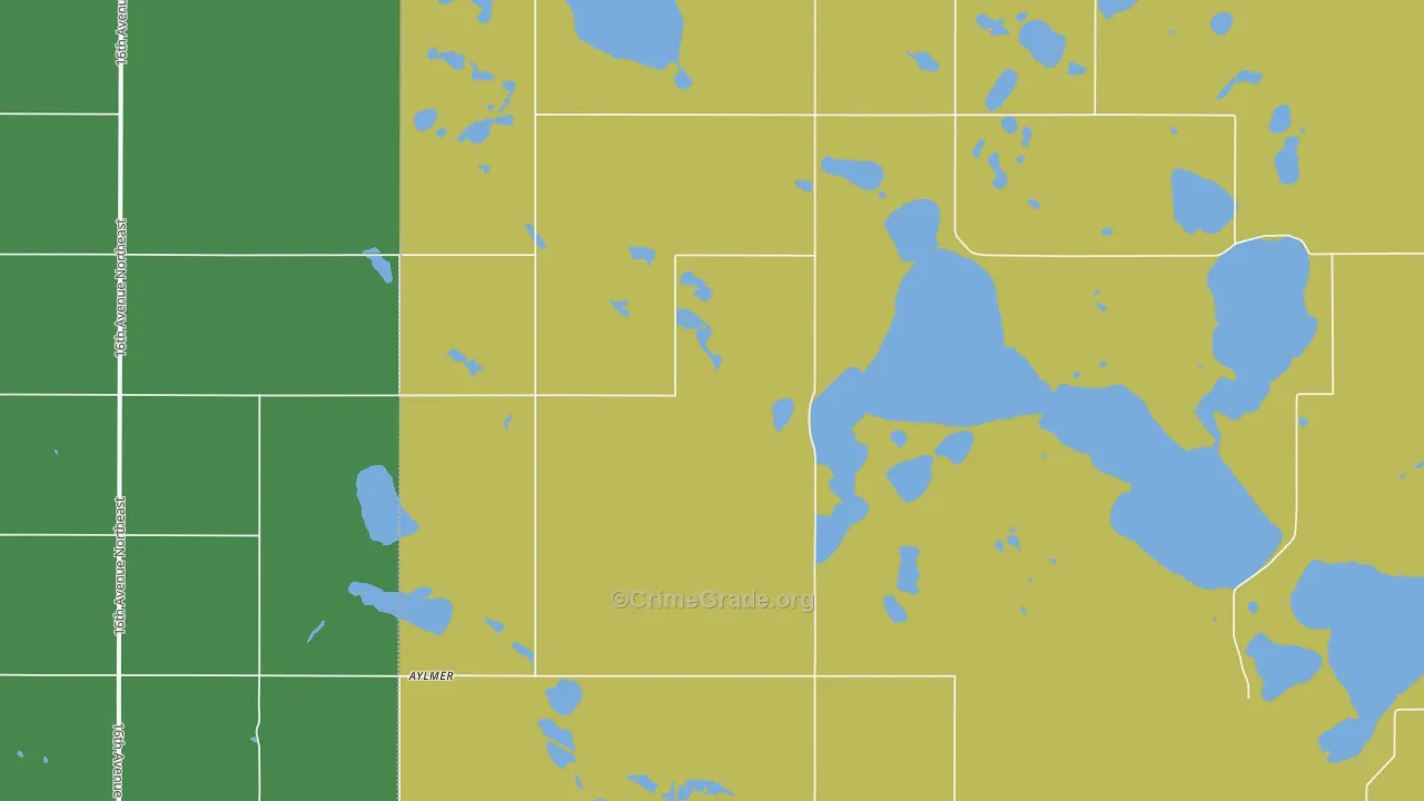Aylmer, ND Map of Vehicle Theft Rates
