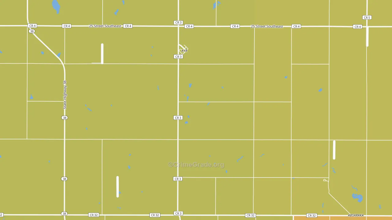 Ayr, ND Map of Vehicle Theft Rates