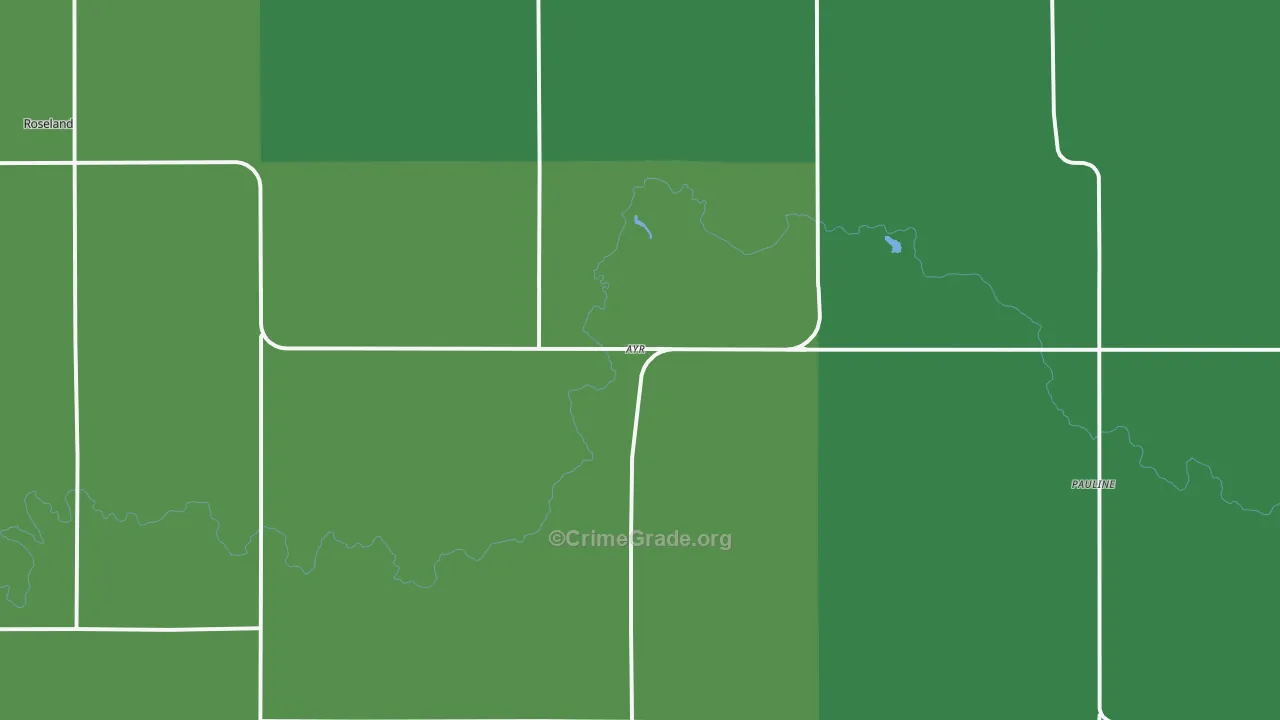 Ayr, NE Map of Vehicle Theft Rates