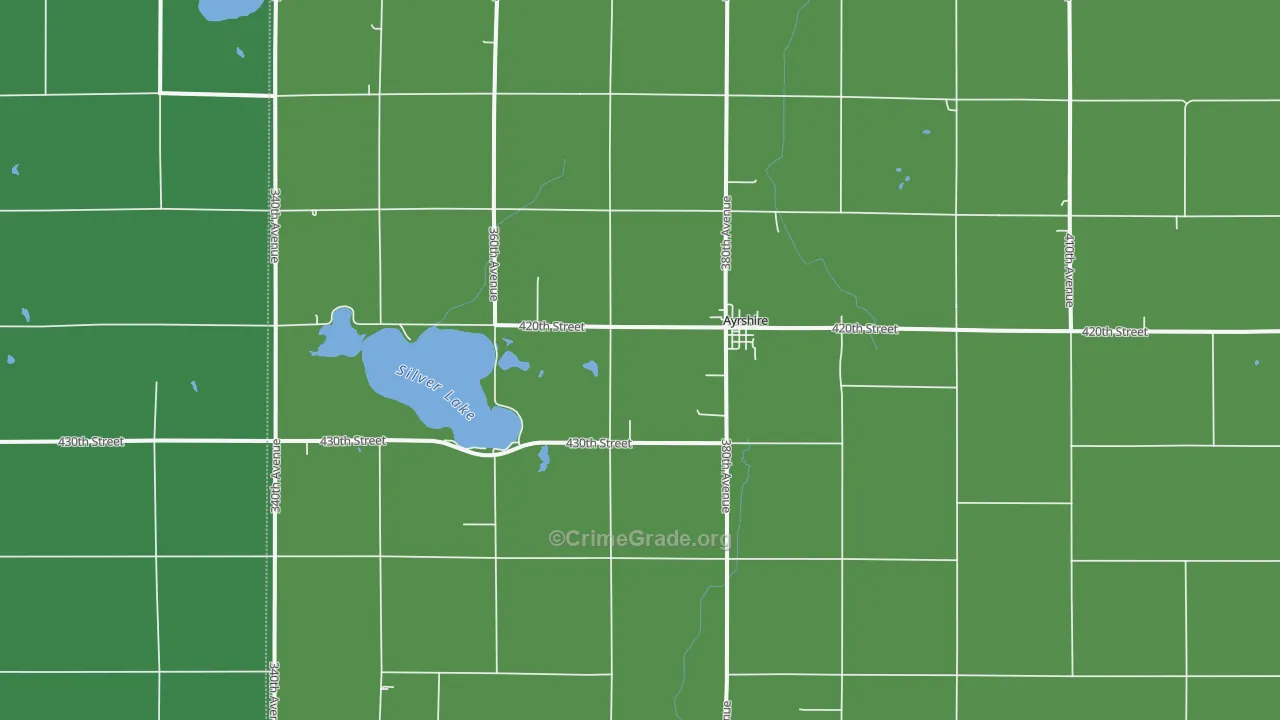 Ayrshire, IA Map of Vehicle Theft Rates