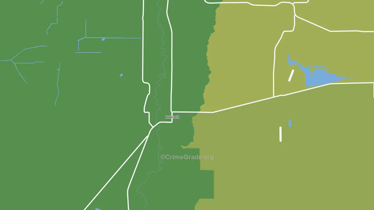 Babcock, WI Map of Vehicle Theft Rates