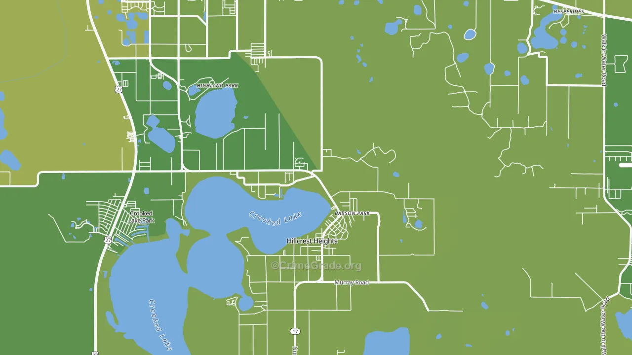 Babson Park, FL Map of Vehicle Theft Rates