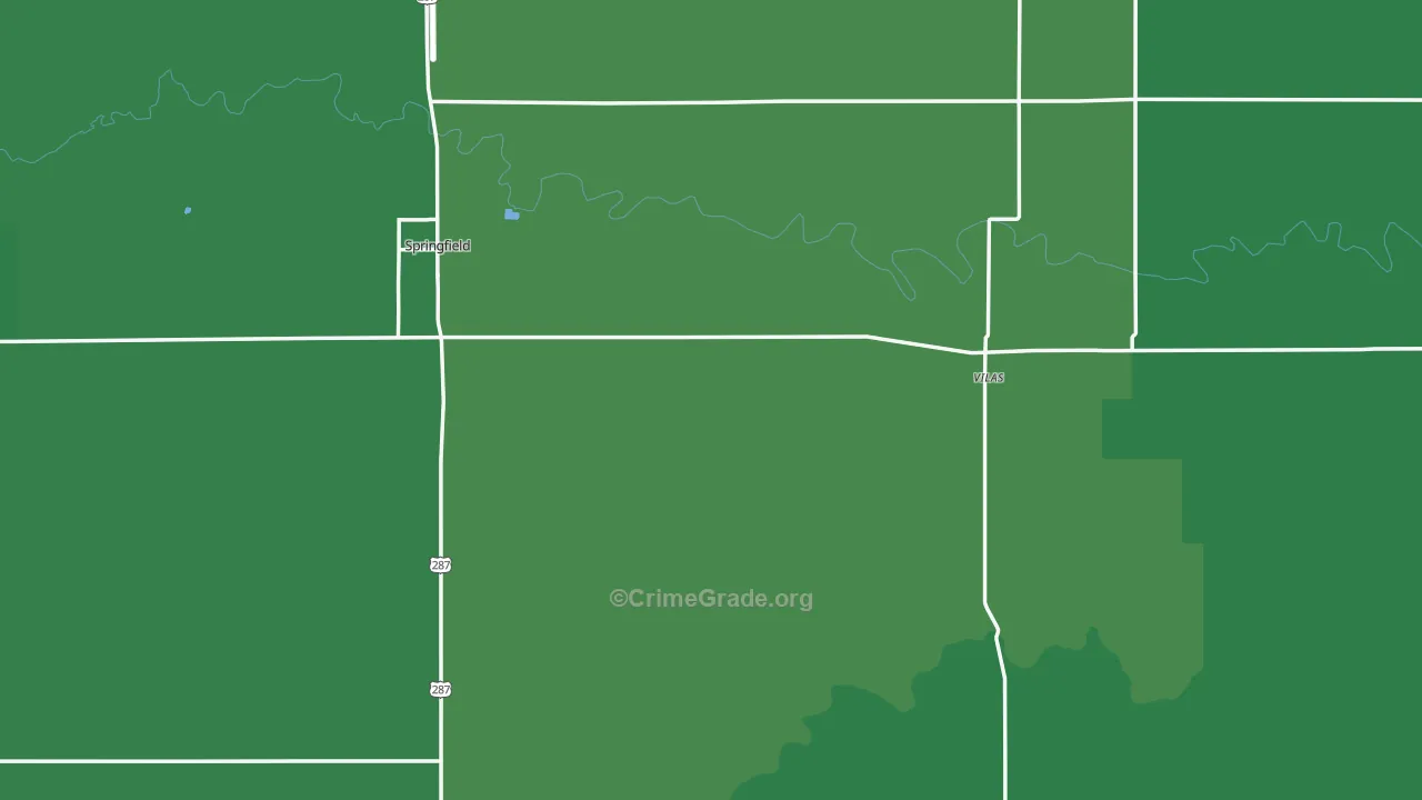 Baca County, CO Map of Vehicle Theft Rates