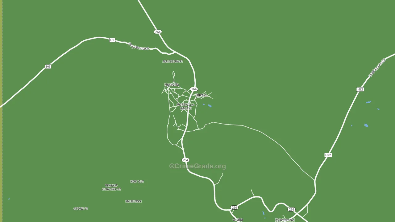 Bacavi, AZ Map of Vehicle Theft Rates