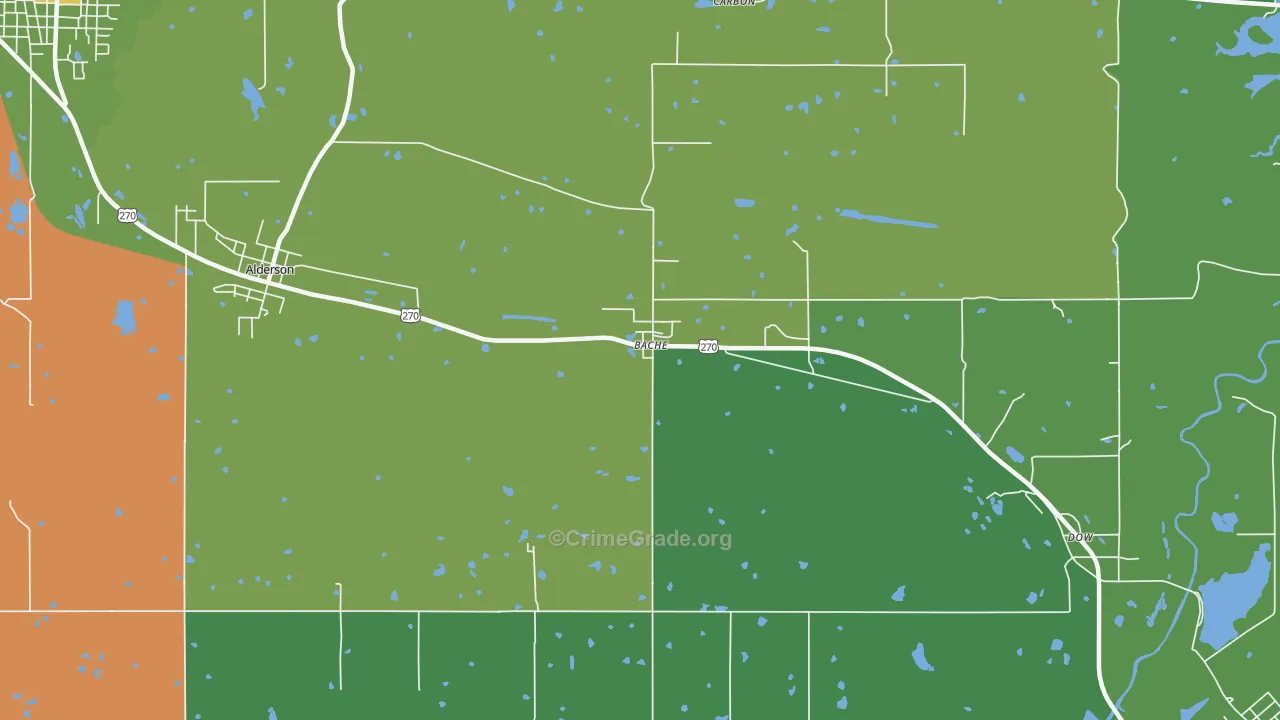 Bache, OK Map of Vehicle Theft Rates