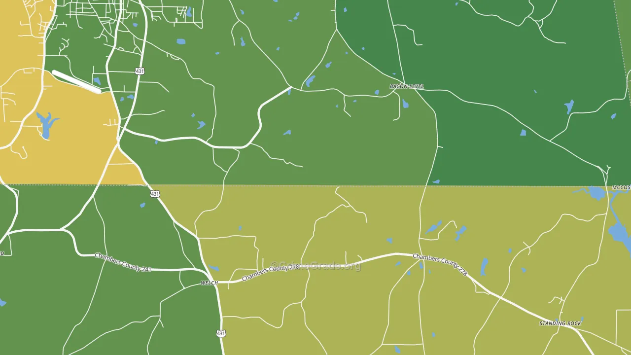 Bacon Level, AL Map of Vehicle Theft Rates