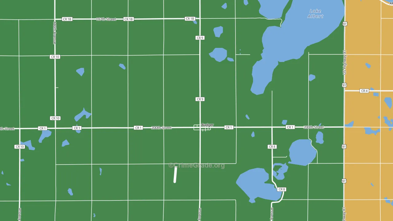 Badger, SD Map of Vehicle Theft Rates