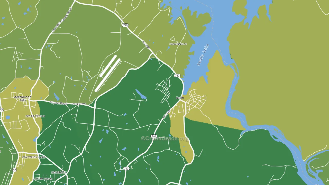Badin, NC Map of Vehicle Theft Rates