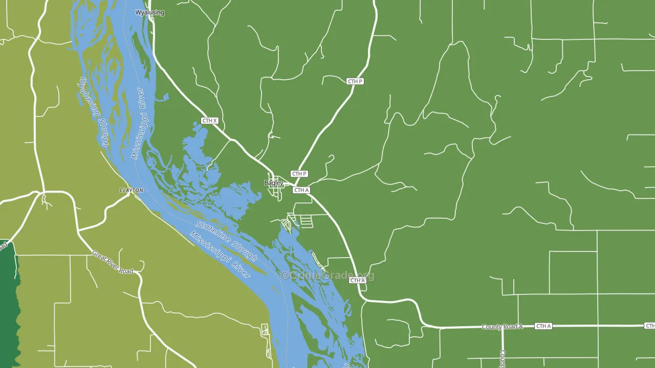 Bagley, WI Map of Vehicle Theft Rates