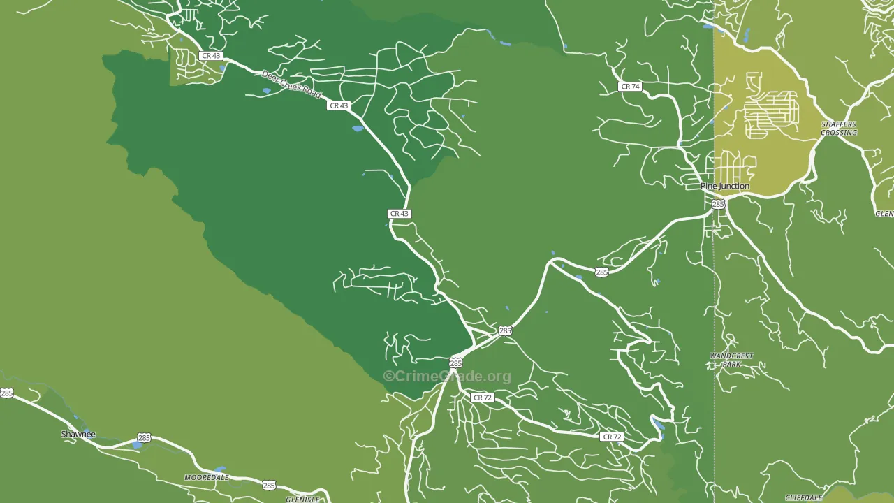 Bailey, CO Map of Vehicle Theft Rates