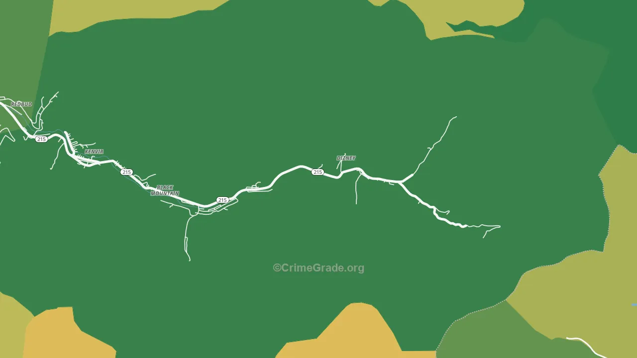 Bailey Creek, KY Map of Vehicle Theft Rates