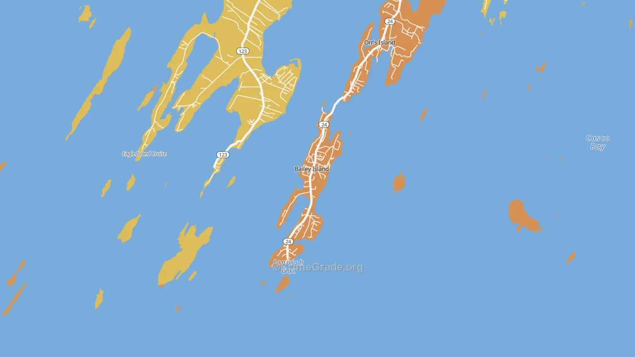 Bailey Island, ME Map of Vehicle Theft Rates