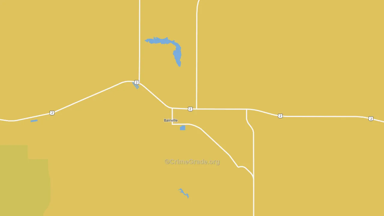 Bainville, MT Map of Vehicle Theft Rates