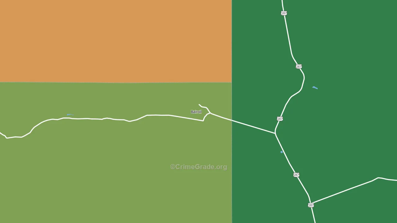 Bairoil, WY Map of Vehicle Theft Rates