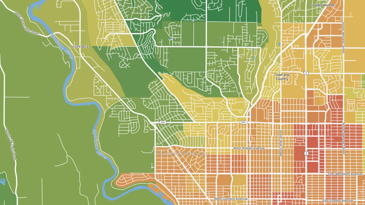 Balboa, Spokane, WA Map of Vehicle Theft Rates