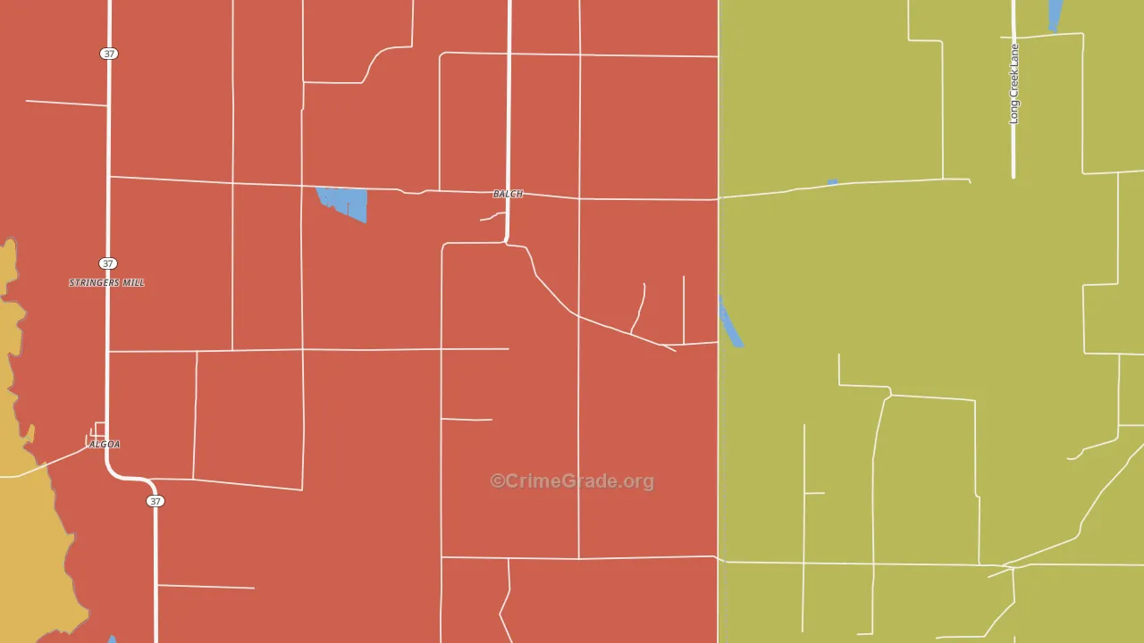 Balch, AR Map of Vehicle Theft Rates