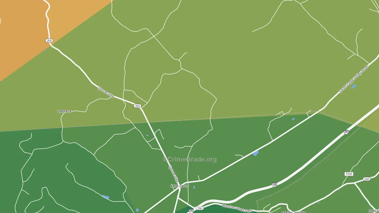 Bald Eagle, PA Map of Vehicle Theft Rates