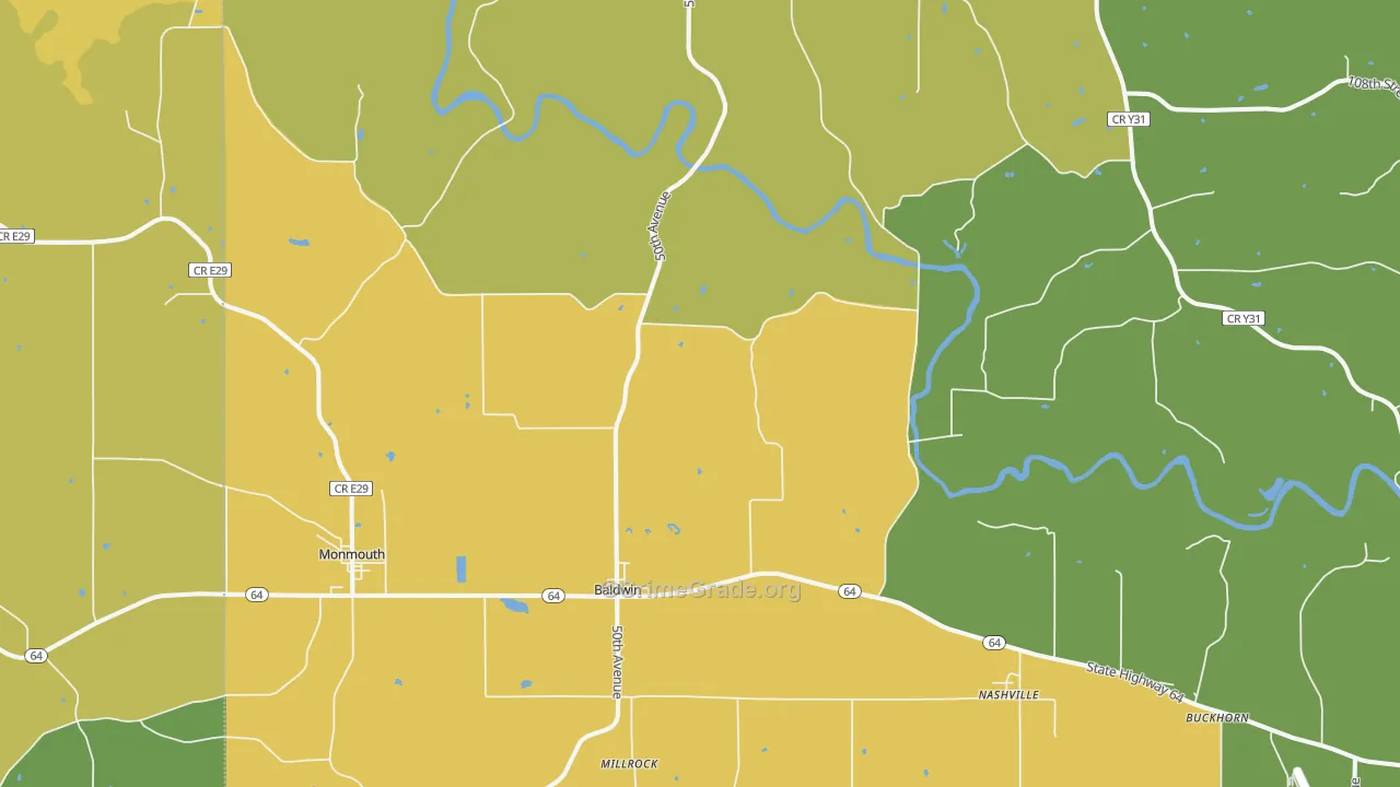 Baldwin, IA Map of Vehicle Theft Rates
