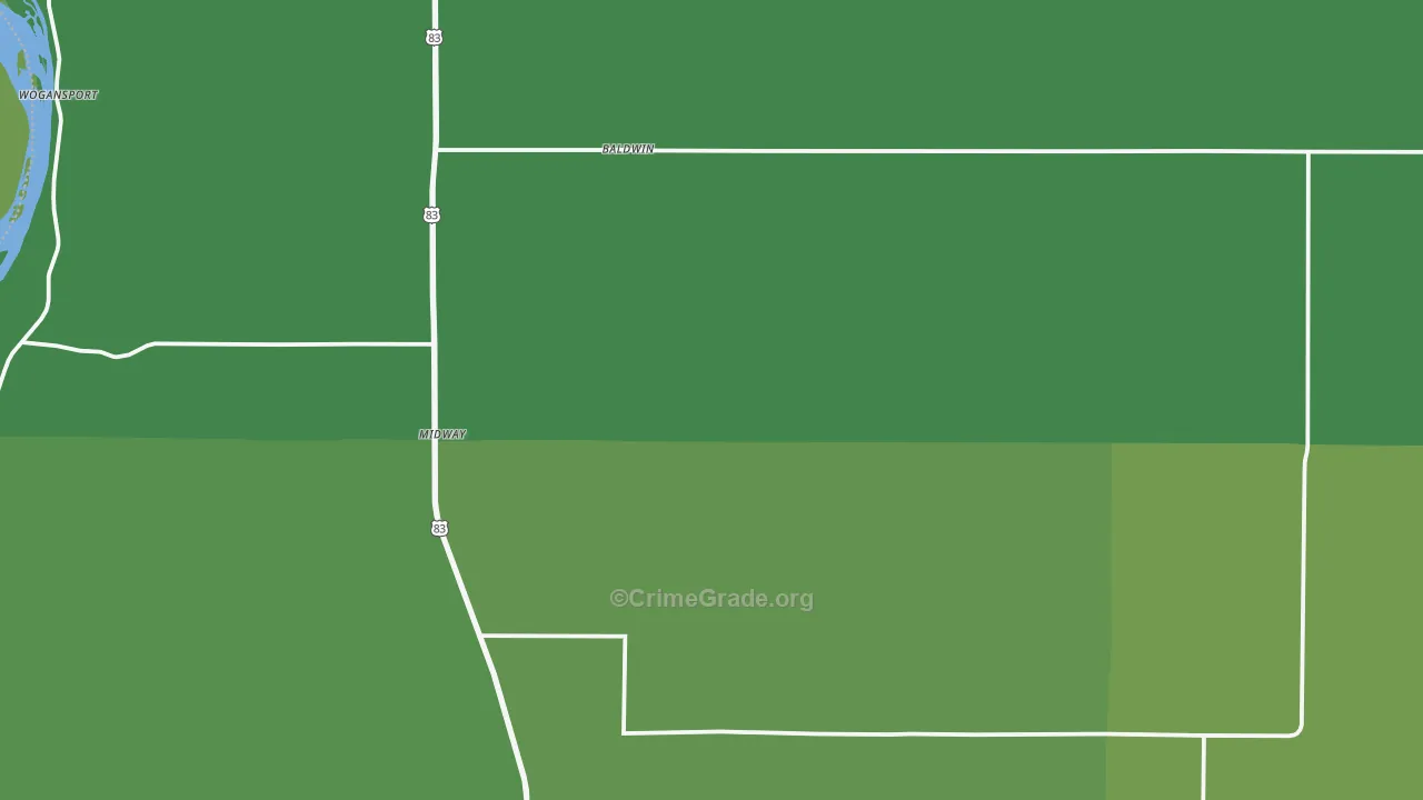 Baldwin, ND Map of Vehicle Theft Rates
